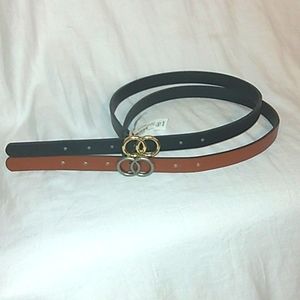 Girls Black and Dark Brown Wonder Nation Status Belt Size Extra Small/Medium